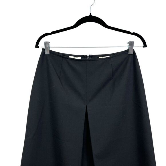 Eddie Bauer Women Wool Blend Skirt A Line Stretch One Pleat Zip Black Size 6 - Picture 2 of 6